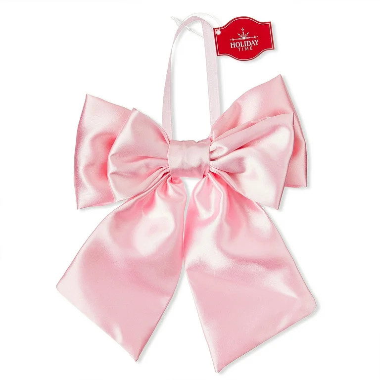 Pink Satin Bow Christmas Ornament, 6.5", by Holiday Time | Walmart (US)
