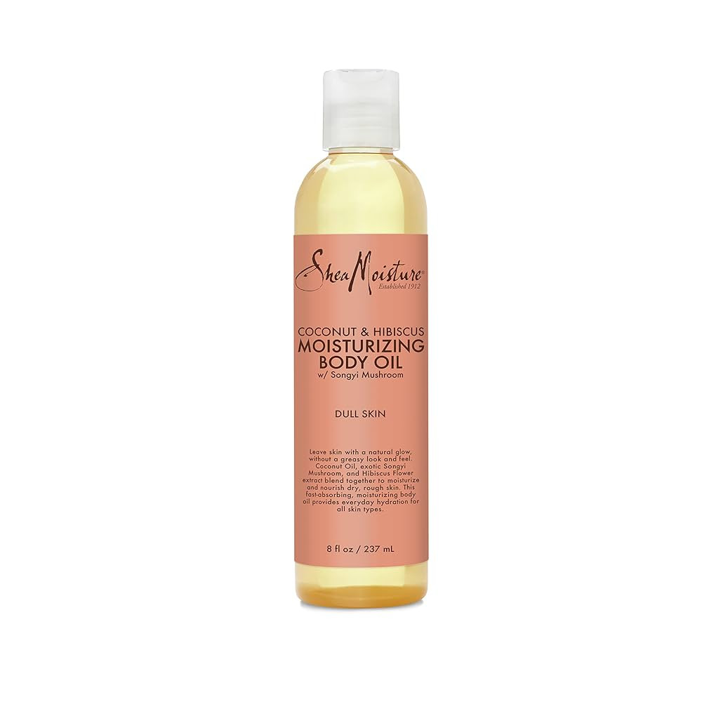 SheaMoisture Body Oil, Bath, And Massage For Dull Skin Coconut Oil And Hibiscus For Glowing Skin ... | Amazon (US)