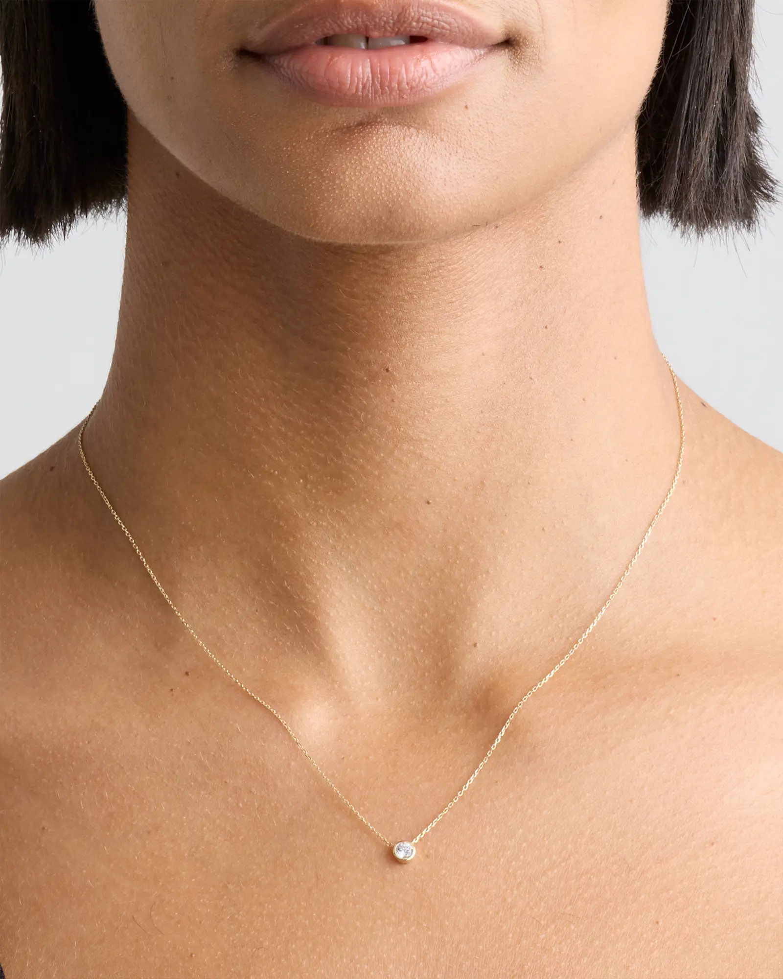 14K Gold Diamond Bezel Necklace | Quince