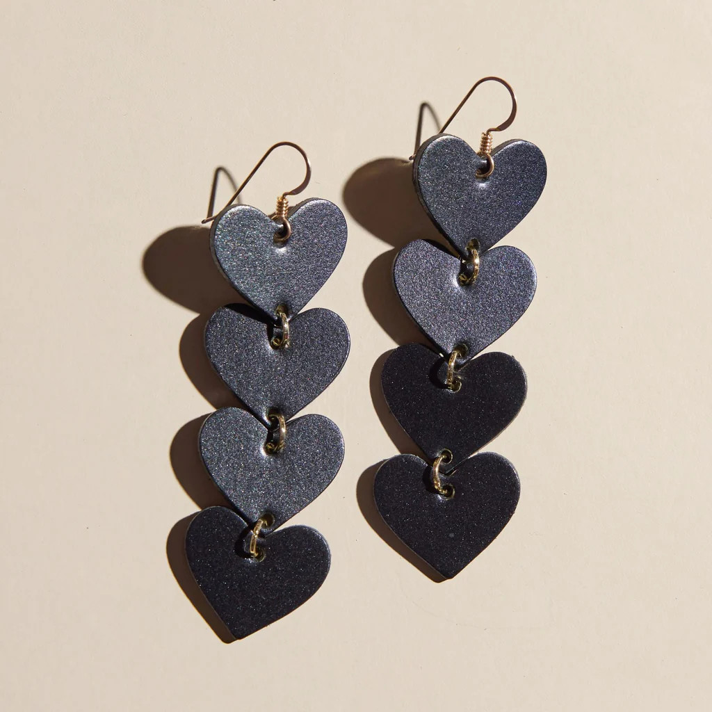 Black Shimmer Ashton | Nickel and Suede