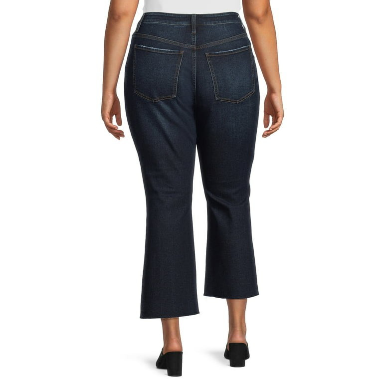 Terra & Sky Women's Plus Size Cropped Bootcut Jeans - Walmart.com | Walmart (US)