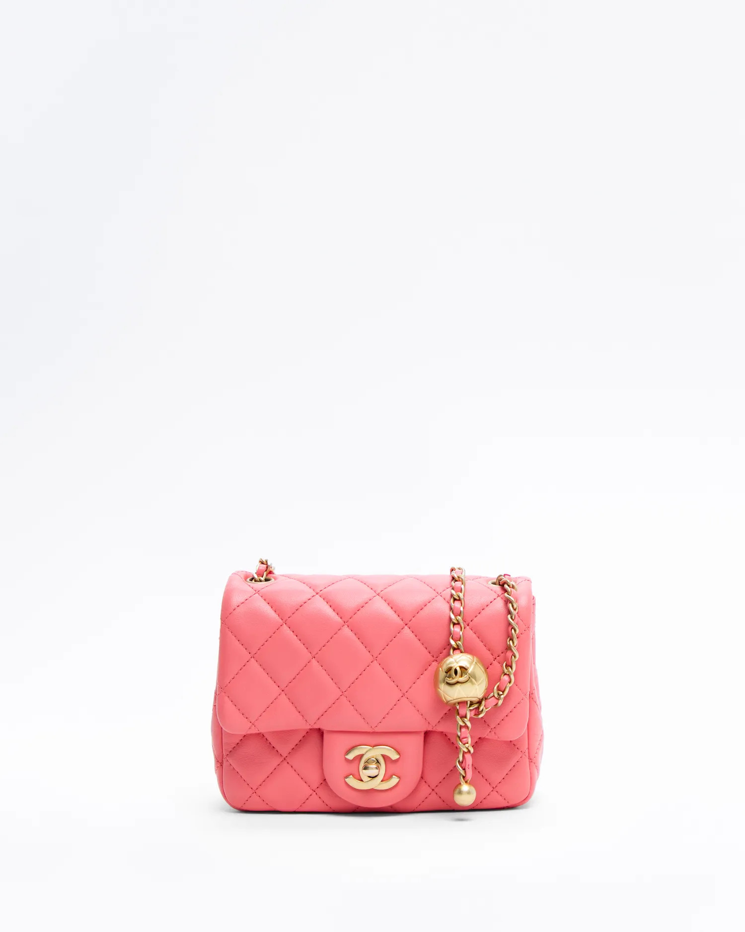 Lambskin Pearl Crush Mini Flap Bag | Vivrelle