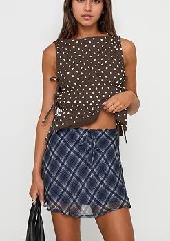 calbatic Women Polka Dot Sleeveless Peplum Tops Side Bow Tie Ruched Smocked Tank Tops Boat Neck S... | Amazon (US)