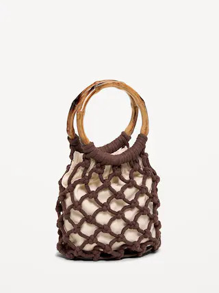 Macrame Ring Handle Bag | Old Navy (CA)
