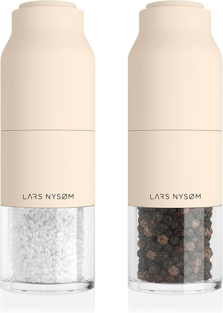 LARS NYSØM Stainless Steel Salt and Pepper Mill Set with Adjustable Ceramic Grinder I Manual Spi... | Amazon (US)