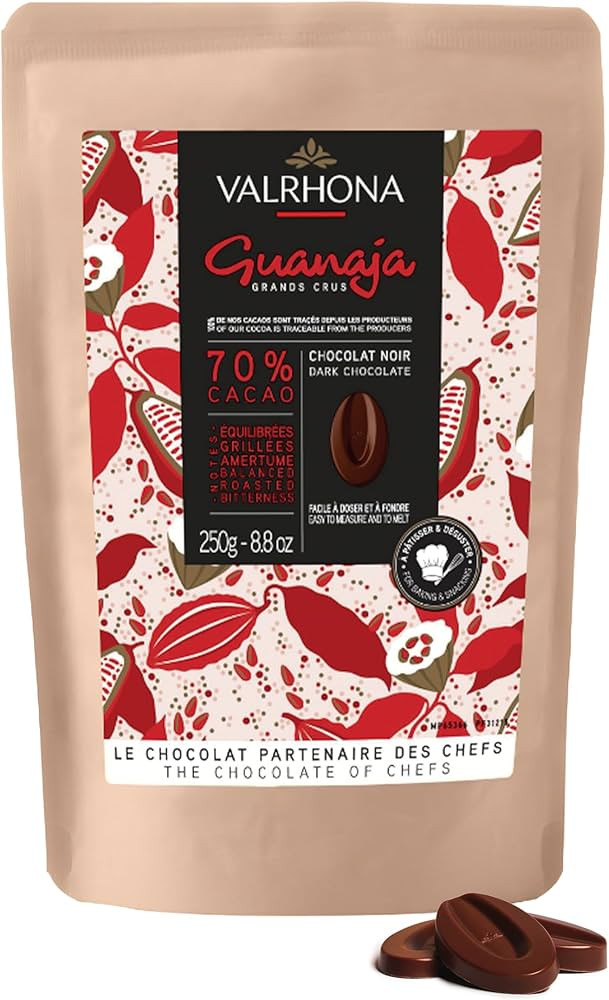 Valrhona Premium French Baking Dark Chocolate Discs (Feves). Classic GUANAJA 70% Cacao. Easy Melt... | Amazon (US)