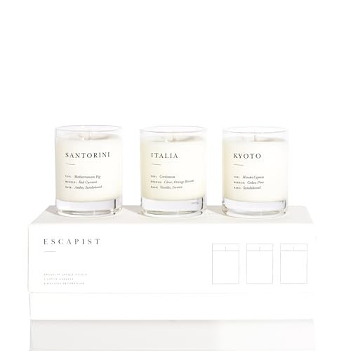 Brooklyn Candle Studio Votive Gift Set - Santorini + Kyoto + Italia - Luxury Scented Mini Candles, Vegan Soy Wax, Hand Poured in The USA, 70 Hour Slow Burn Time, Set of 3-3oz | Amazon (US)