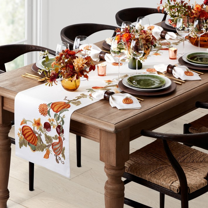Harvest Embroidery Table Runner | Williams-Sonoma