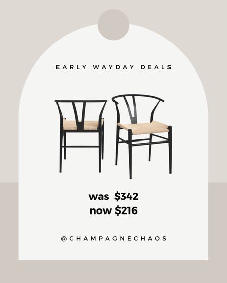 Early Way Day Deals are happening right now! Get this set of 2 wishbone dining chairs for over $100 off!

Wayfair, wayday, wayday deals, home decor, dining furniture, sale

#LTKFind #LTKhome #LTKsalealert