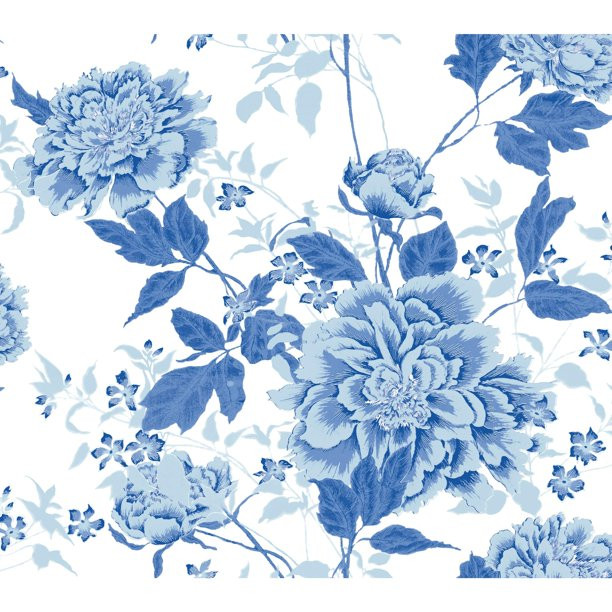 Vintage Floral Blue Peel & Stick Wallpaper by Drew Barrymore Flower Home | Walmart (US)