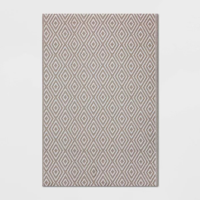 4' x 6' Outdoor Rug Reversible Diamond Gray - Room Essentials™ | Target