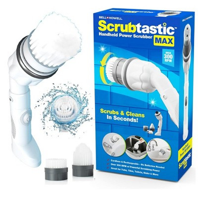 Bell + Howell Scrubtastic Max Spin Scrubber Rechargeable Handheld Electric Power Cleaner with 2 Brush Heads | Target