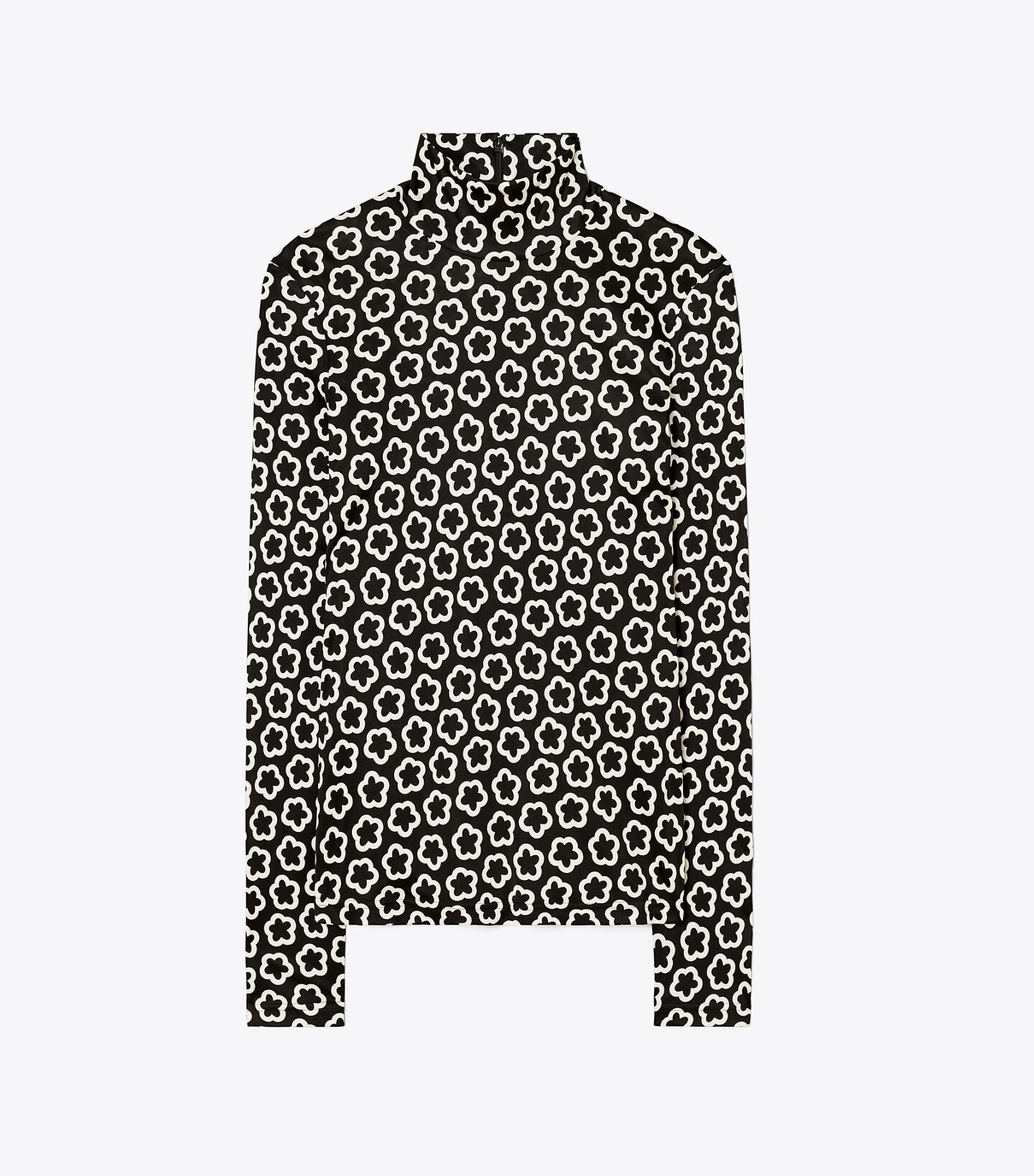 The Flower Silk Jersey Turtleneck: Women's Designer Tops | Tory Burch | Tory Burch (US)