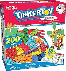 TINKERTOY 30 Model 200 Piece Super Building Set - Preschool Learning Educational Toy for Girls an... | Amazon (US)