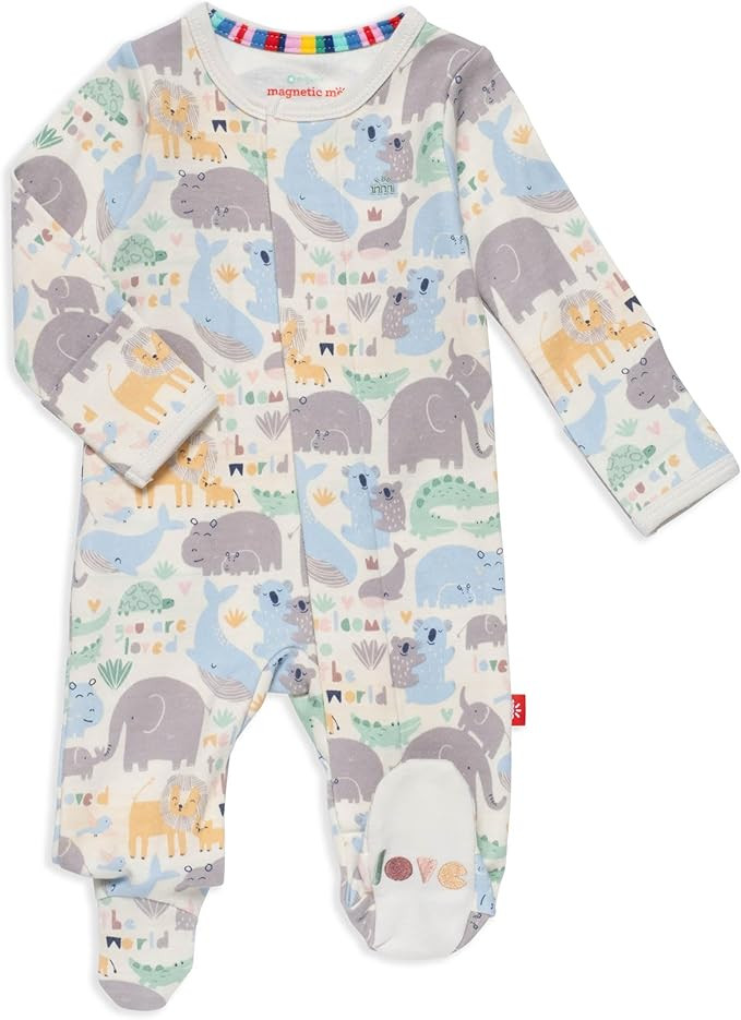 Magnetic Me 100% Organic Cotton Magnetic Baby Footie Pajamas | Super Soft Cotton Fabric | Availab... | Amazon (US)