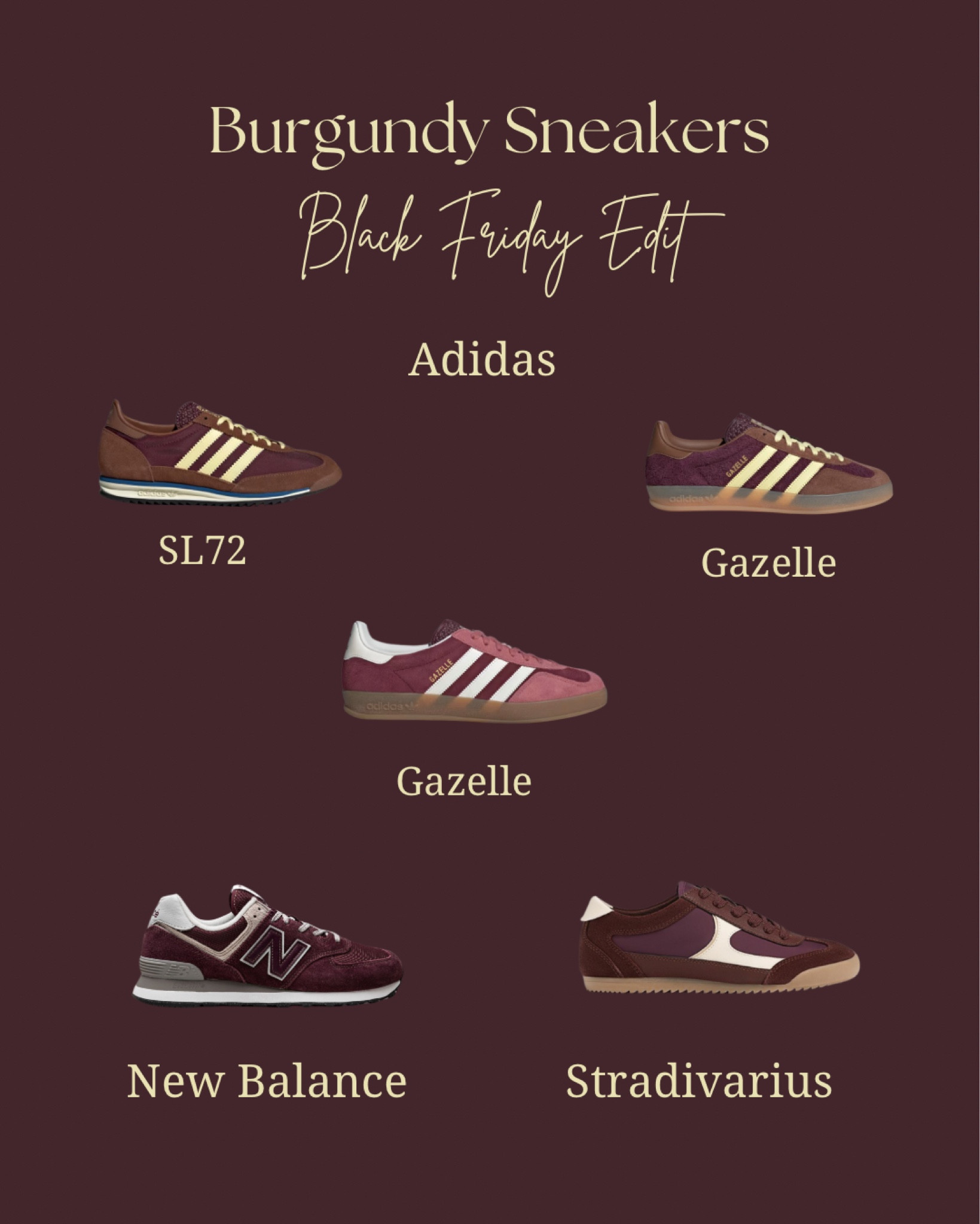 One of the trendiest colors of the season - burgundy 🍒 the trainers version 🤎

#LTKshoes #LTKautumn #LTKCyberWeek