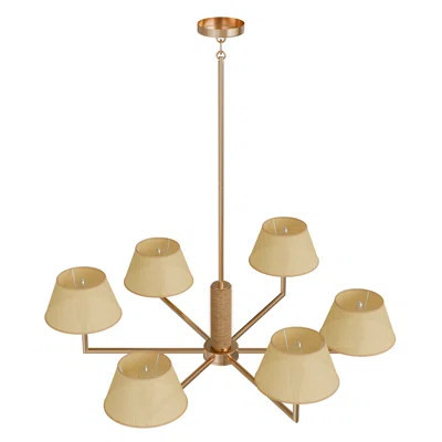 Soft Fabric Shades And A Sleek Metal Chandelier Design Define This 40" Modern 6 Light Chandelier, Perfect For Elevating Kitchens, Dining Rooms, And Li | Wayfair North America