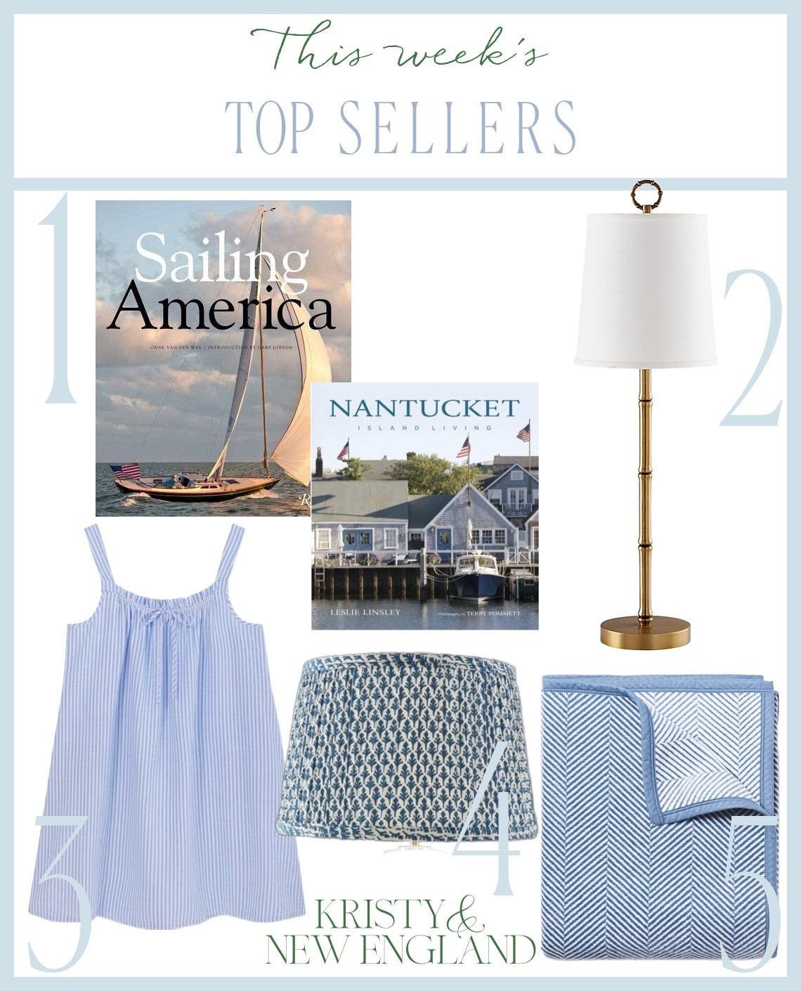 Top Sellers of the Week: nautical coffee table books, buffet lamps, seersucker nightgown, blue olaeated lamp shade, blue herringbone Chappy wrap

#LTKOver40 #LTKHome