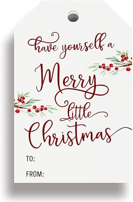 100 Pieces Christmas Paper Gift Tags Merry Little Christmas Tags Have Yourself a Merry Little Chr... | Amazon (US)