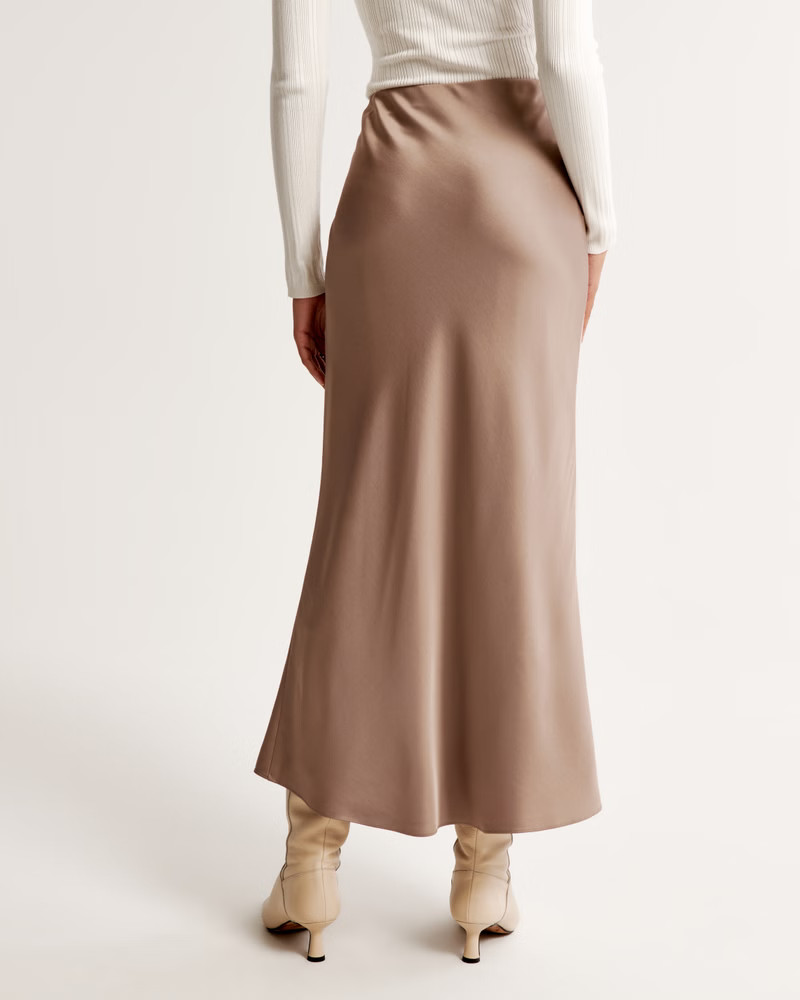 Elevated Satin Column Maxi Skirt | Abercrombie & Fitch (US)