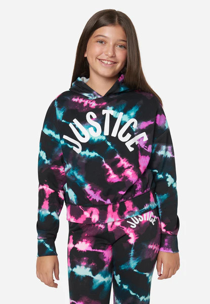 Tie-Dye Rib Hem Hoodie | Justice