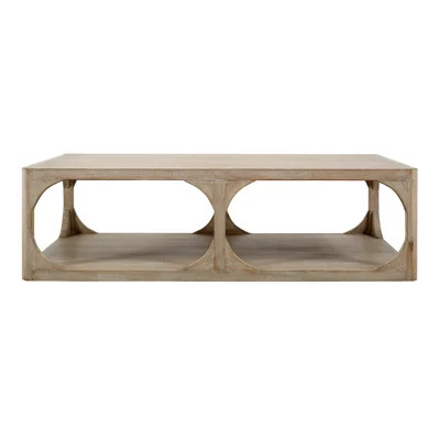 Peking Ming Revival Lily's Living Reclaimed Wood Coffee Table Weathered Whitewash | Wayfair North America
