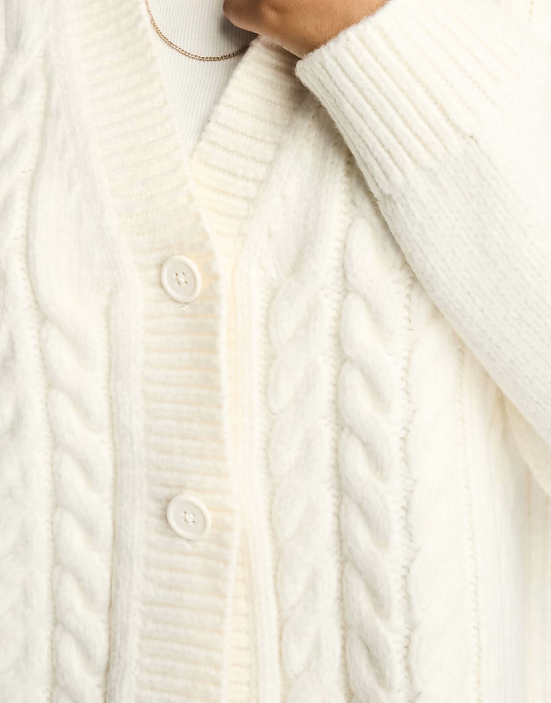 ASOS DESIGN cable cardigan in cream | ASOS (Global)