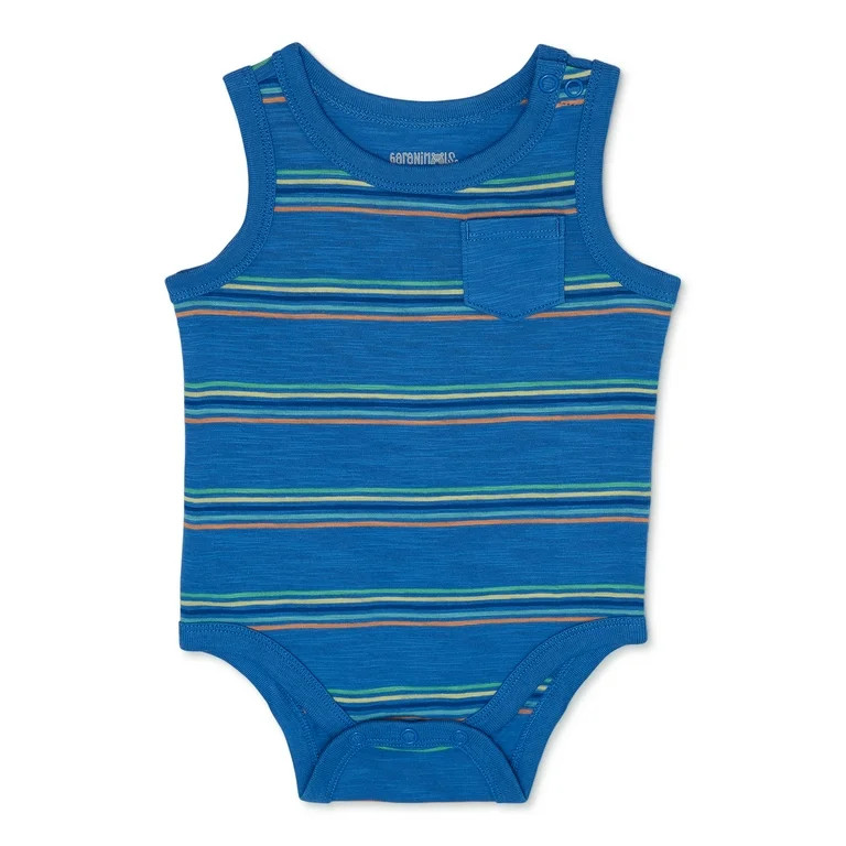 Garanimals Baby Boy Stripe Jersey Pocket Tank Bodysuit, Sizes 0-24 Months | Walmart (US)