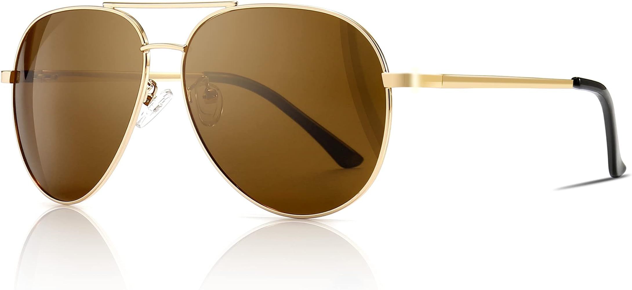 SUNGAIT Aviator Polarized Sunglasses UV400 Protection for Men Women - Full Metal Spring Hinge | Amazon (US)