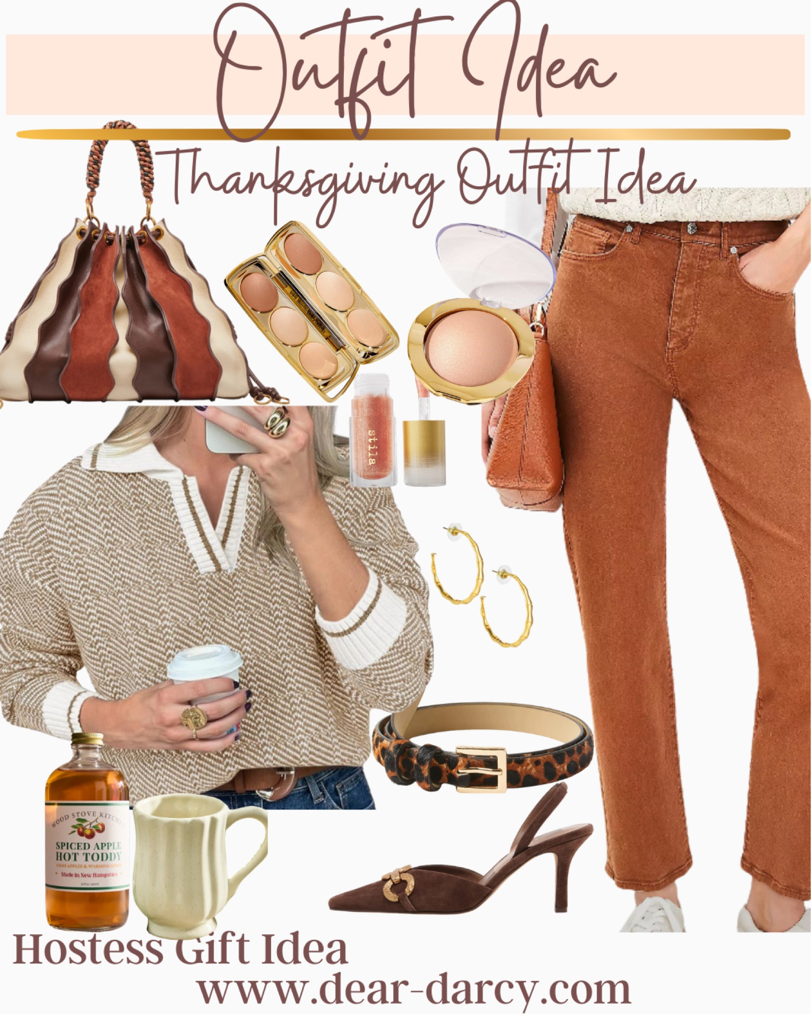 Thanksgiving outfit idea

Amazon find sweater so soft and comfy 
Fits tts and so affordable

Corduroy pants  on sale and fit so good! TTS 
 Make up to get that pretty glow 40% off by Tate 

Leopard accessories  belt and shoes

A fabulous bag in the colors of fall🍂
So beautiful 

Gold hoops

Gift idea/hostess gift idea mug and cocktail mixer  


#LTKSaleAlert #LTKStyleTip #LTKHoliday