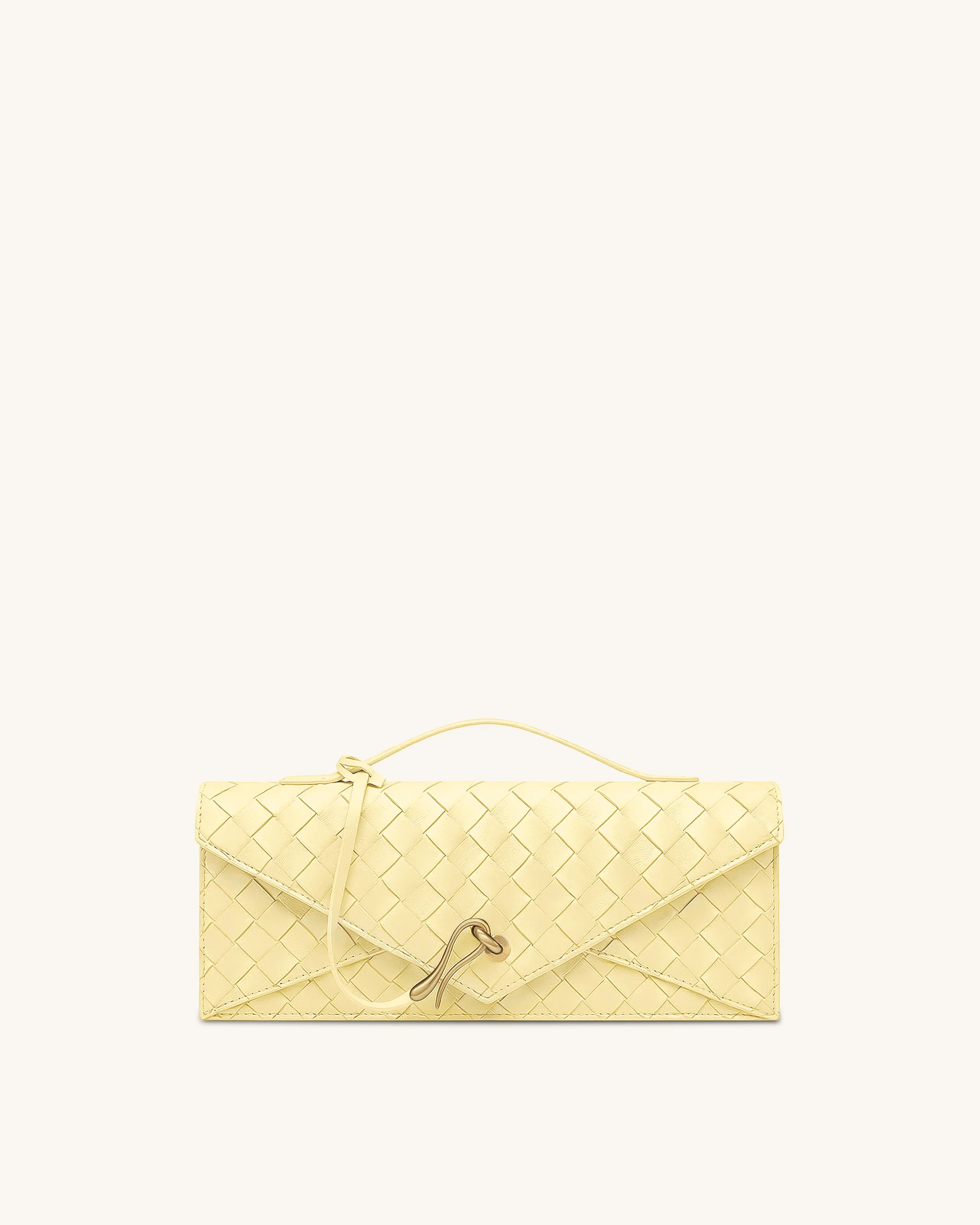 Celeste Woven Textured Envelope Top Handle Bag - Yellow | JW PEI US
