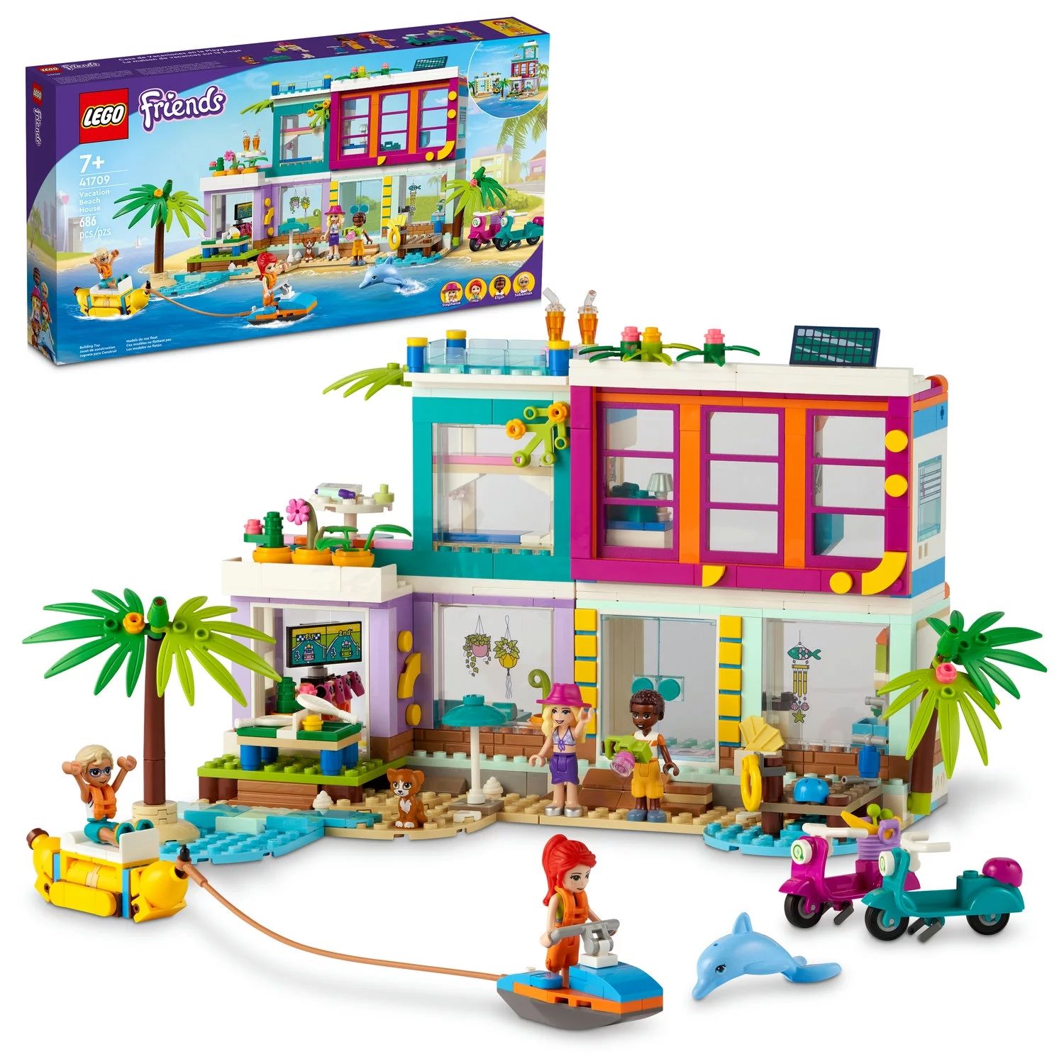 LEGO Friends Vacation Beach House 41709 Building Kit; Gift For Kids Aged 7+; Includes a Mia Mini-... | Walmart (US)