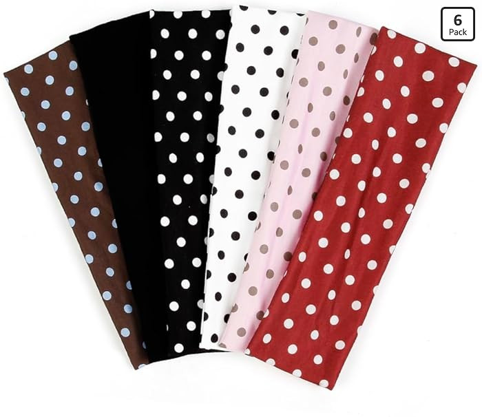 TERSE Polka Dot Headbands for Women Trendy Women Hair Accessories: Cute Head Bands for Women's Ha... | Amazon (US)