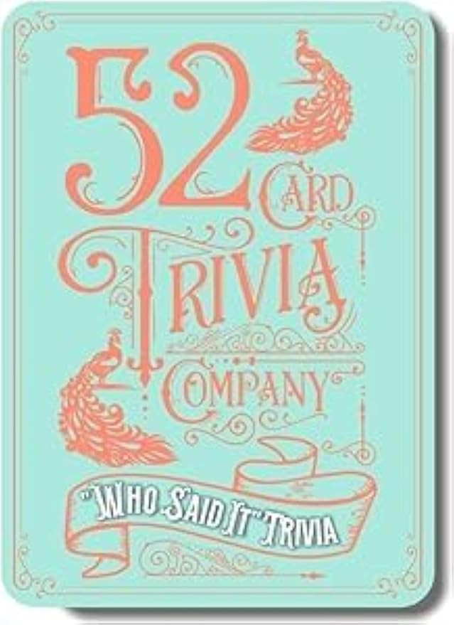 52 Card Trivia, Who Said It Trivia, Adult Party Games,Trivia Games for Adults, Trivia Card Game f... | Amazon (US)