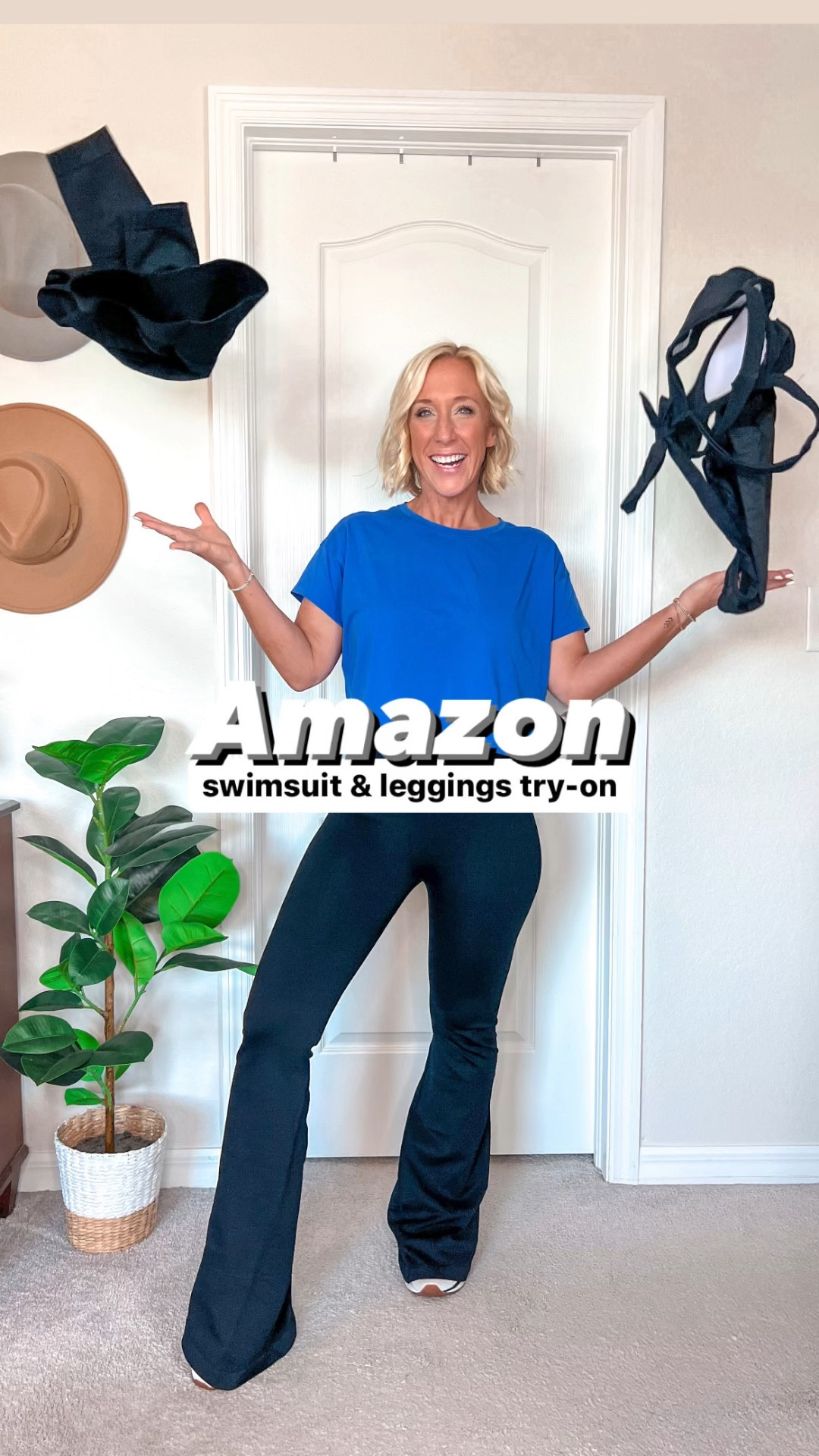 Mini Amazon haul - a one piece swimsuit and 2 pairs of leggings:
1. Swimsuit - size small, but I should have done a medium (bc I’m a 34D and I needed just a little more room in the cups). The support is AMAZING! And I love the coverage in the front, but yet it’s still fun!
2. Leggings - size small. $2 off
3. Flare leggings - size small. Has a scrunchie effect in the butt area  $5 off. 
* BOTH LEGGINGS have no seams down the side and no seam down the front. A thicker, smooth, compression material.


#LTKfindsunder50 #LTKswim #LTKVideo