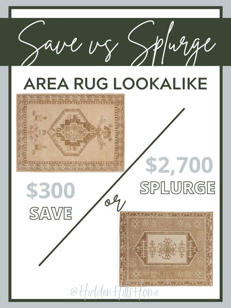 Rug dupe, save vs splurge home decor #rug

#LTKsalealert #LTKhome