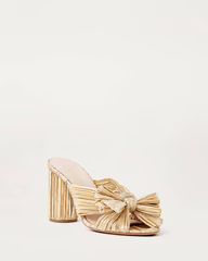 Penny Gold Pleated Bow Heel | Loeffler Randall