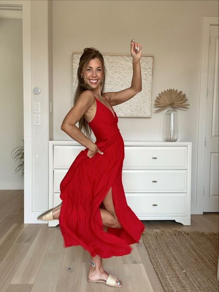 20% off  plus an additional 15% this amazing red dress with a slit from abercrombie! Summer dress, vacation dress, travel style 



#LTKsalealert #LTKtravel #LTKwedding