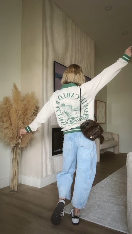 ootd for running errands & school pick up 👟 wearing a small in this oversized zip up! 

casual style, casual outfits, barrel jeans, adidas gazelles

#LTKfindsunder50