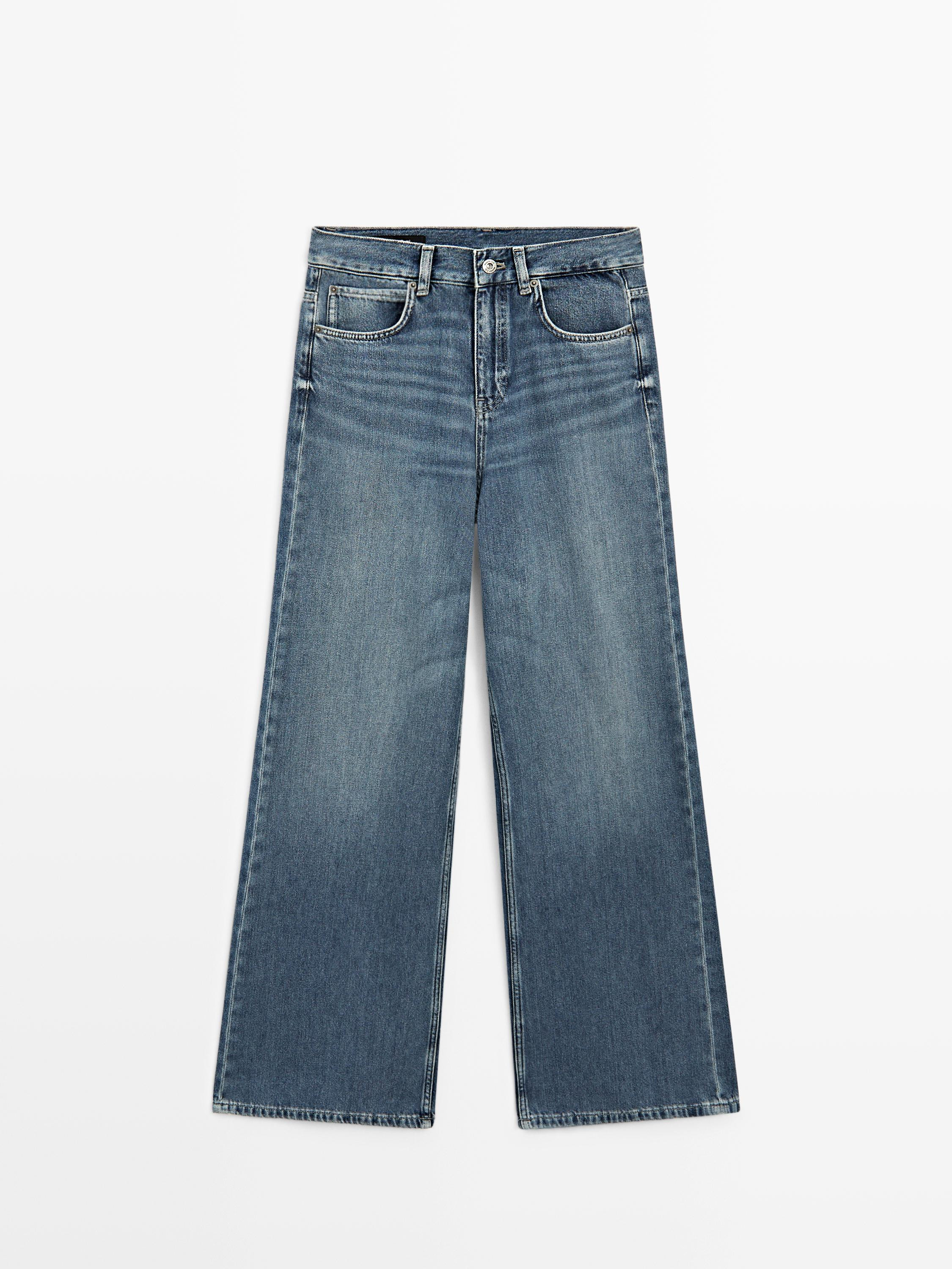 High-waist wide-leg jeans | Massimo Dutti UK