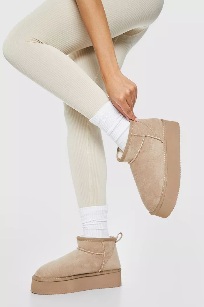 Ultra Mini Platform Cosy Boots | Boohoo.com (UK & IE)