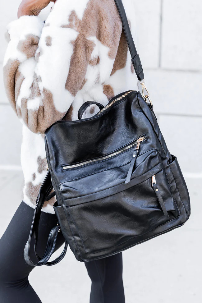 Take A Trip Black Backpack | Pink Lily