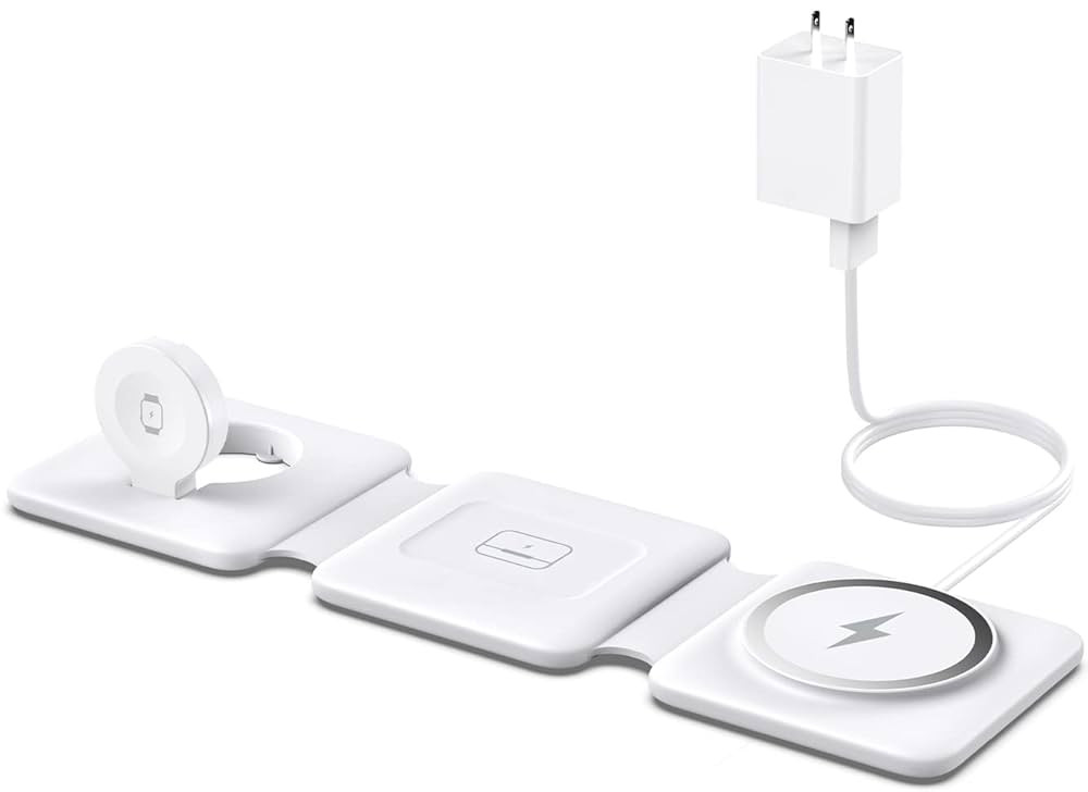 Charging Station for Apple Multiple Devices - 3 in 1 Foldable Magnetic Wireless Charger Dock - Tr... | Amazon (US)