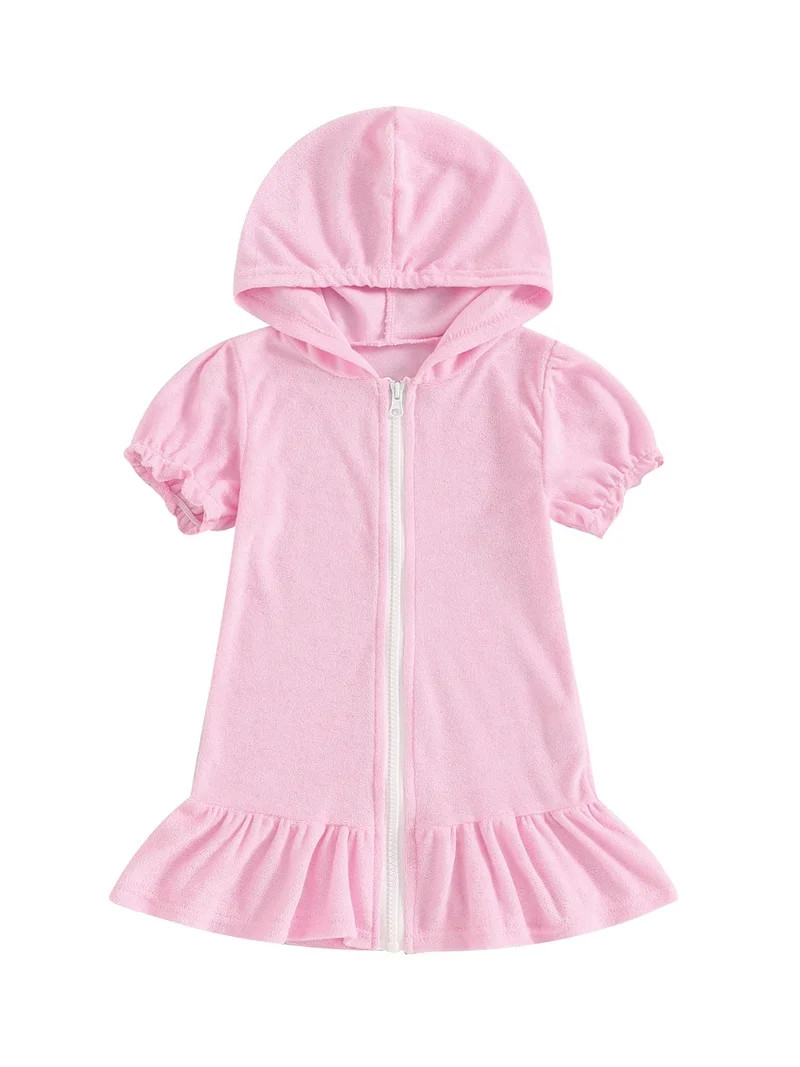 BemeyourBBs Kids Toddler Terry Cloth Swim Cover Up Dress Baby Boy Girl Swimsuit Wraps Short Sleev... | Walmart (US)