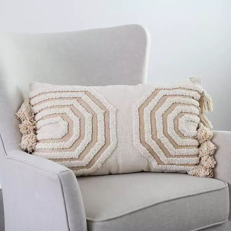 New!Octavia Neutral Embroidered Lumbar Pillow | Kirkland's Home