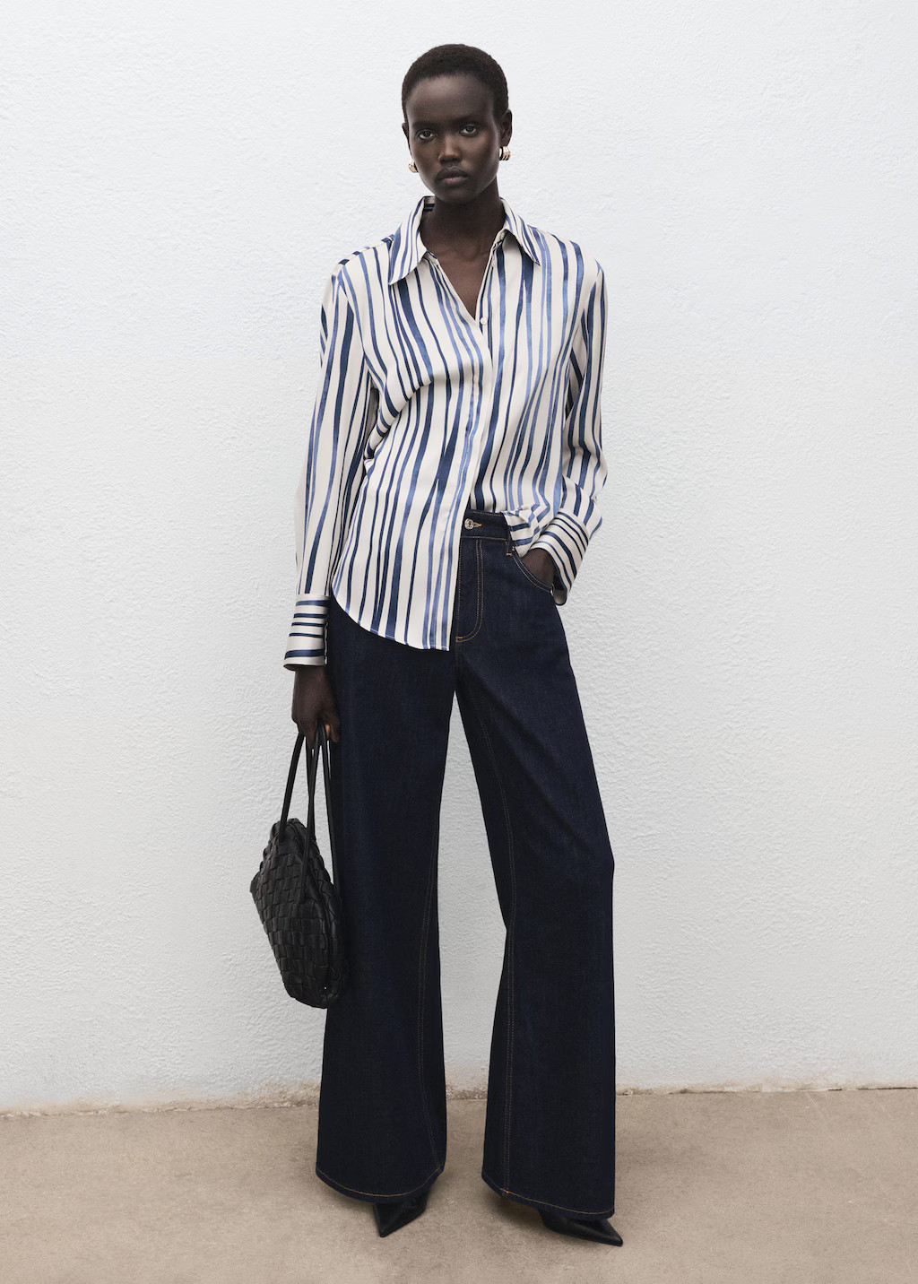 Flowy printed shirt navy - Woman - 6 - MANGO | Mango (US/MX/AU)