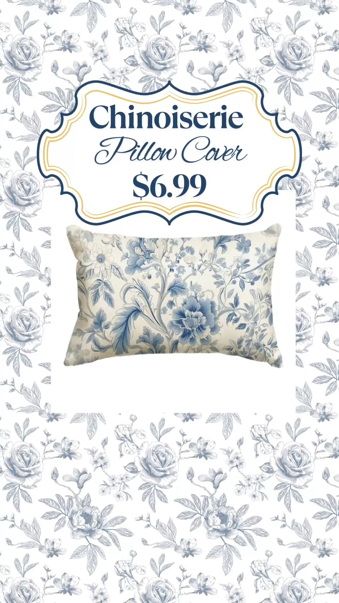 Chinoiserie pillow covers starting at $6.99!! Makes a beautiful statement in the living room for a grandmillennial toile vibe!

#LTKHome #LTKSaleAlert