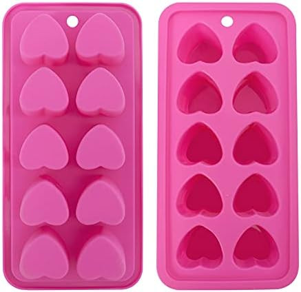 Heart-shaped Ice Cube Trays,Fun Silicone Ice Cube Trays for Make Heart-shaped Ice Cube,Easy Relea... | Amazon (US)