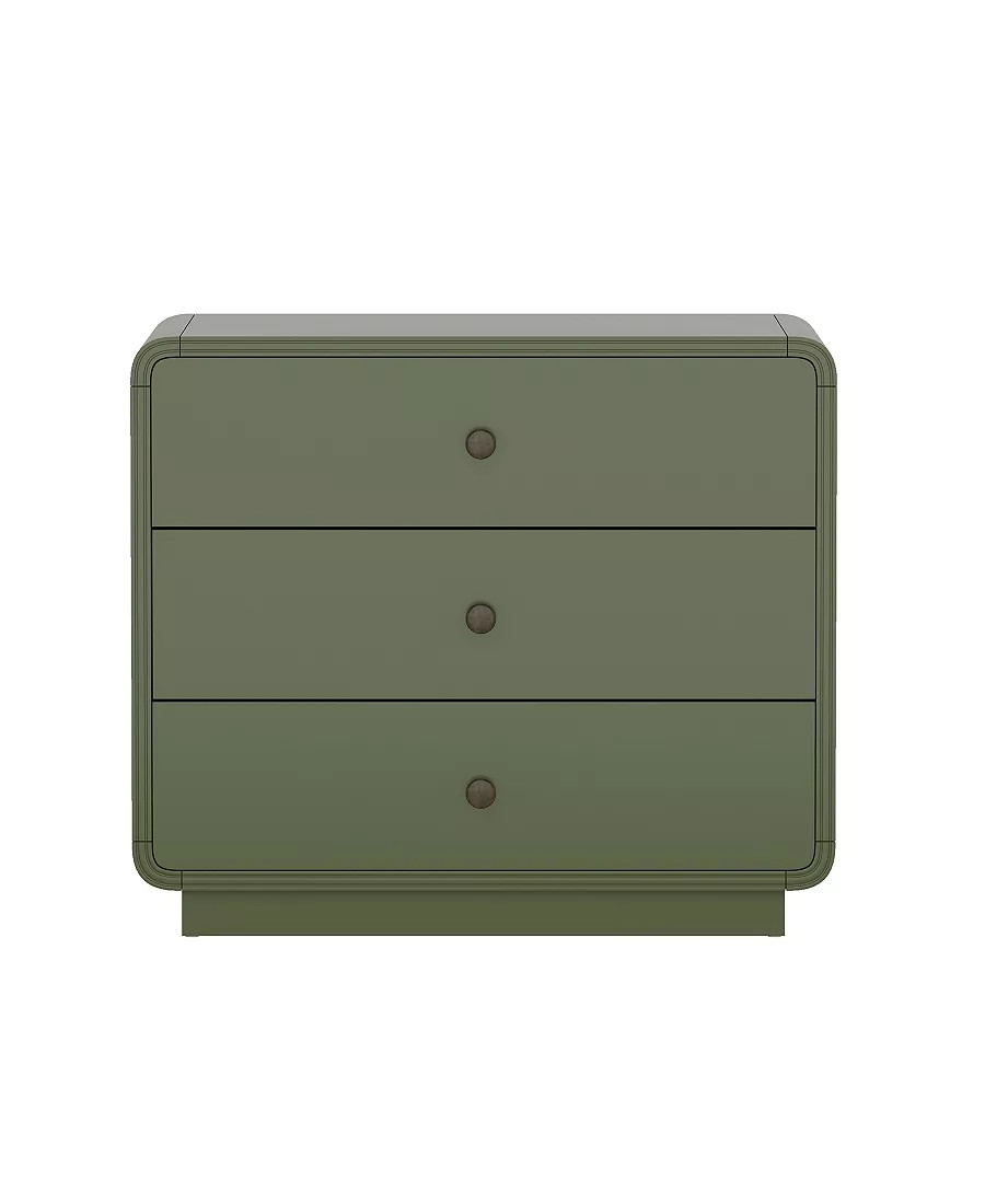 Liora 28" Rubberwood 3-Drawer Nightstand | Macy's