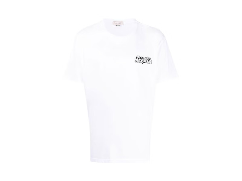 Men's Alexander McQueen Logo Embroidered T-Shirt in White | StockX